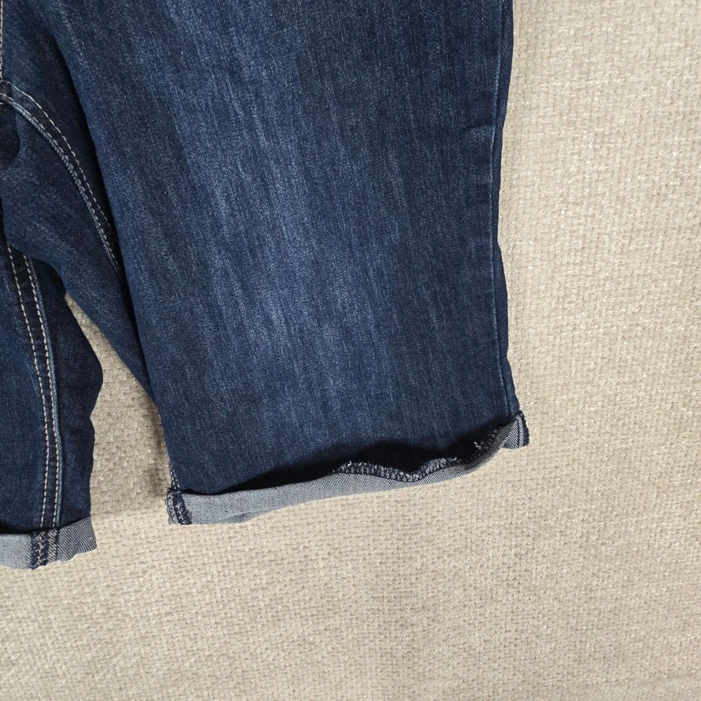 Christopher & Banks‎ Womens Size 10 Dark Wash Embroidered Bermuda Denim Shorts